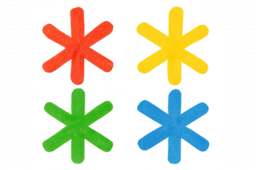 Colorful paper stars layering against transparent surface, showcasing geometric design for graphic creativity