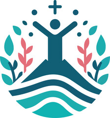 Worship logo icon vector white background .