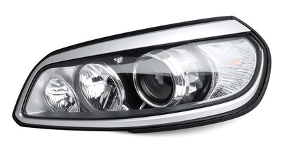 Car headlight isolated on white background