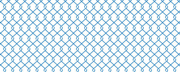 Art & Seamless steel wire chain link fence vector pattern, industrial metal mesh background.