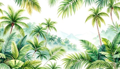Tropical watercolor landscape (1)