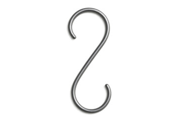 Naklejka premium Metallic s-shaped hook on transparent background
