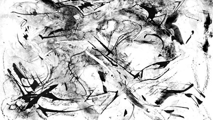 Paint brush texture. Abstract wall. Black color painted art brush stroke