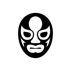 Black and white lucha libre wrestling mask icon. skull and crossbones icon