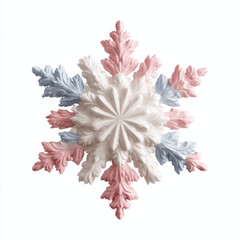 Naklejka premium Pastel Pink, Blue, and White 3D Snowflake Design Element