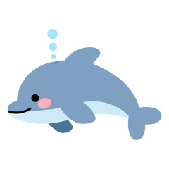 Obraz premium Cute dolphin vector illustration isolated on white background