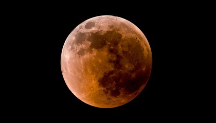 Fototapeta premium A full, reddish-orange moon