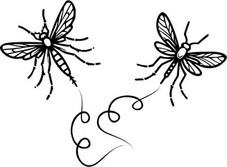 background ilustration mosquitoes