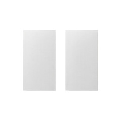 Two blank white rectangles against a stark black background