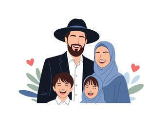 Diverse family celebrating together in harmony and love