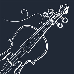 elegant violin illustration with intricate details and flowing lines © AbuBokor
