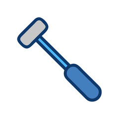 Illustration of a medical reflex hammer on black background