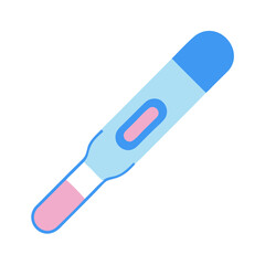 Stylized pregnancy test indicator with isolated black background