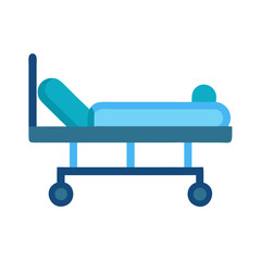 Stylized illustration of a medical gurney against a black background