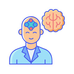 Conceptual image of mindful thoughts and brain power symbol