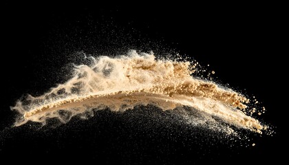 Sand explosion on black