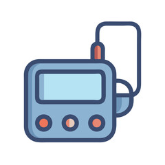 Isolated medical device flat vector illustration on black background