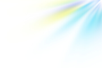 Bright luminous light rays emanating from upper right corner isolated on white background