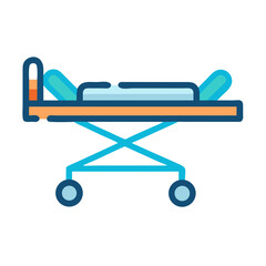 Medical gurney on black background illustration