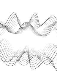 Modern abstract monochrome wave line background
