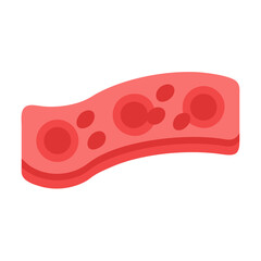 Abstract red shape with circles on black background