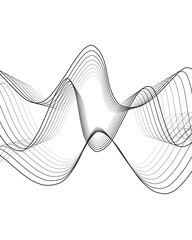 Modern abstract monochrome wave line background