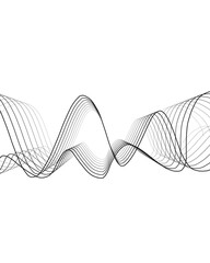 Modern abstract monochrome wave line background