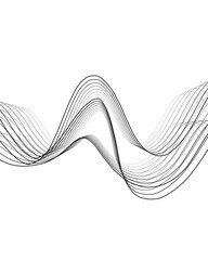 Modern abstract monochrome wave line background