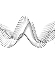 Modern abstract monochrome wave line background