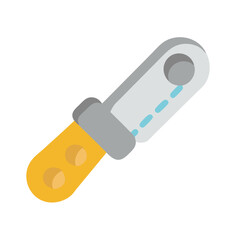 Flat design illustration of a yellow tool on black