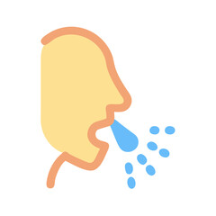 Stylized icon depicting human sneezing, symbolizing illness transmission