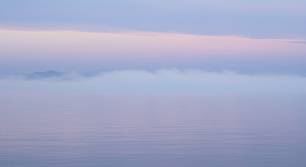 Lake mist sunrise pastel colors