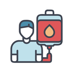 Medical professional with IV bag flat design illustration