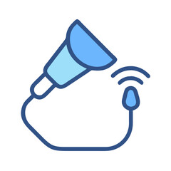 Ultrasound transducer graphic with signal on a black background