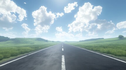 Fototapeta premium Empty road under clear sky