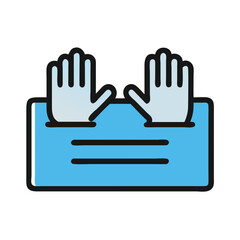 Vector graphic shows hands rising from behind document