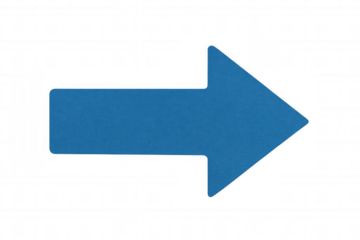 Blue arrow with textured, grainy surface pointing rightward, positioned against transparent background