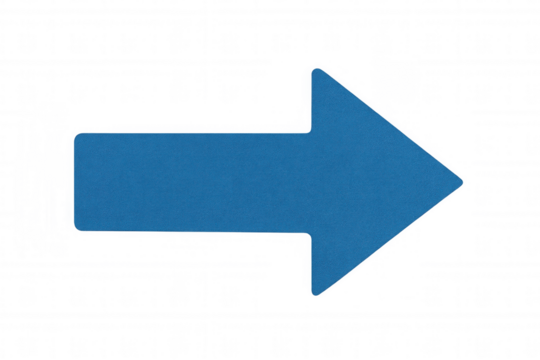 Blue arrow with textured, grainy surface pointing rightward, positioned against transparent background