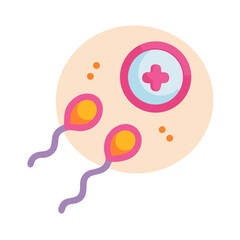 Fertilization Process Illustration with Sperm Cells Approaching the Egg