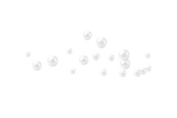 Pearl  floating gently in the air isolated on white background