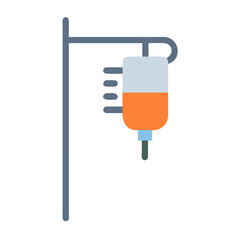 Simple IV drip illustration on black background for medical use