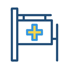Medical sign icon with a plus symbol, healthcare services