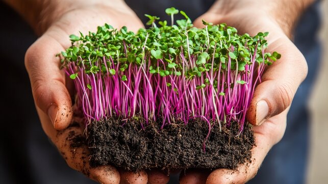 Vivid microgreens seedlings thriving in healthy soil showcasing fresh organic vegetables and herbs perfect for indoor and outdoor gardening promoting sustainable farming and