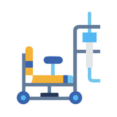 A cartoon chair dolly with an adjustable camera mount