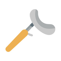 Stylized drawing of a surgical retractor on a black background