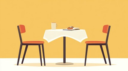 Empty table cafe setting