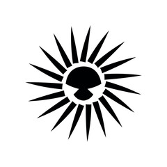 Abstract sun rays artwork shaped into human face in creative decorative design Vector illustration