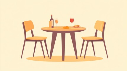 Simple dinner table illustration