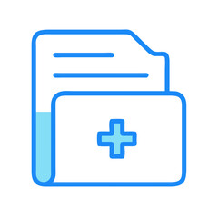 Medical record file folder with plus sign icon