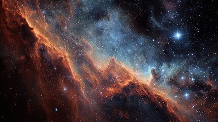 Fototapeta premium Celestial Nebula Drift: Cosmic Dust and Starlit Clouds